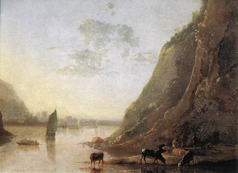 CUYP, Aelbert River-bank with Cows sd France oil painting art